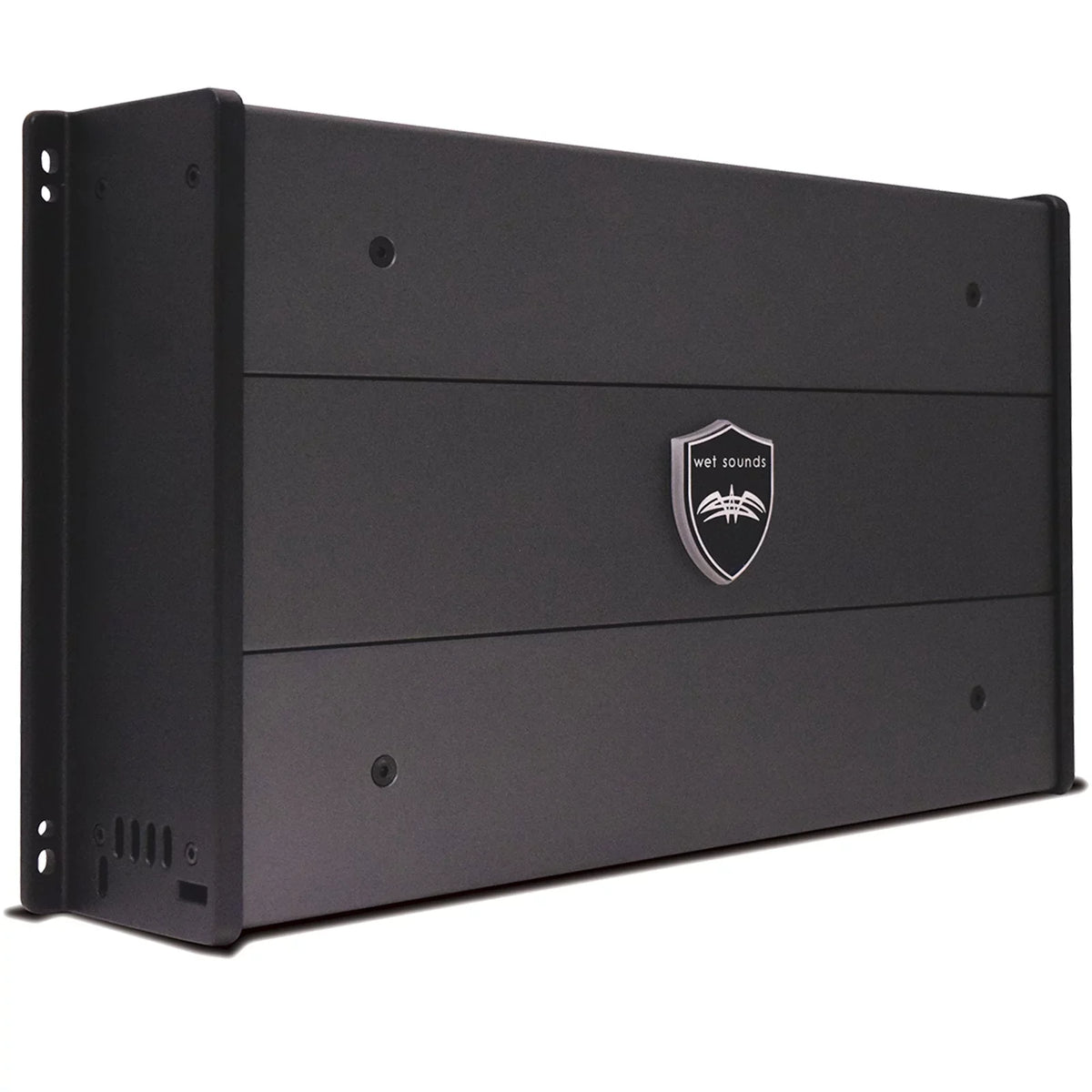 Wet Sounds - 8" Black Tower Speakers with Stainless Steel  Fixed Clamps & -.3 1200 Watt Amplifier