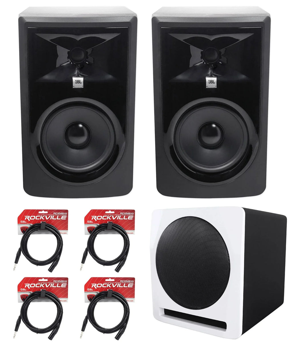 2)  306P MkII 6" 2-Way Powered Studio Monitors Speakers+10" Active Subwoofer