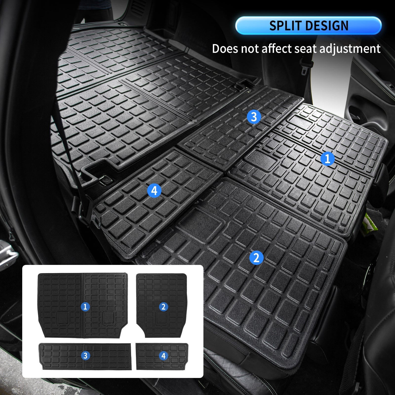 Fit 2011-2021 Jeep Grand Cherokee 2022 2023 Grand Cherokee  Trunk Mat Backrest Mats