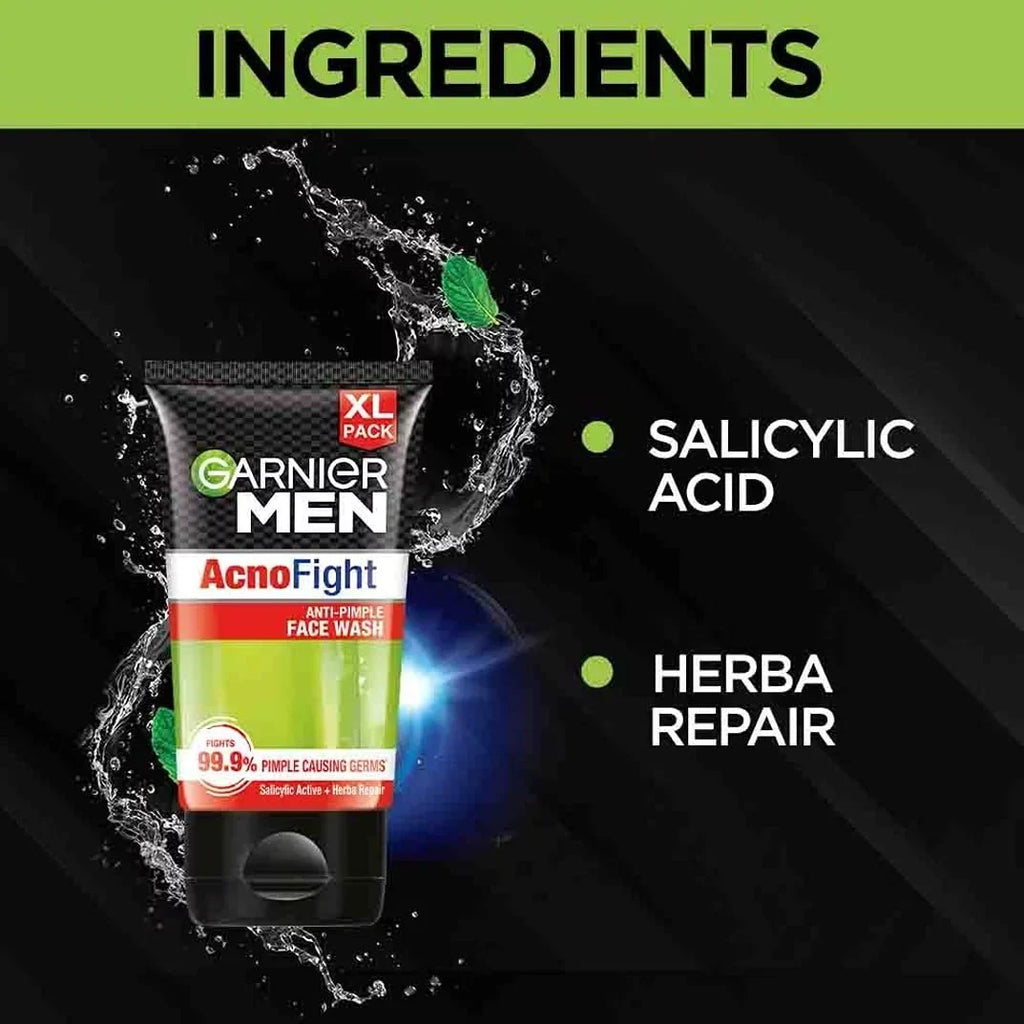 Garnier Men, Anti-Pimple Face Wash, Repairs Skin & Balances 150g (Pack of 2)