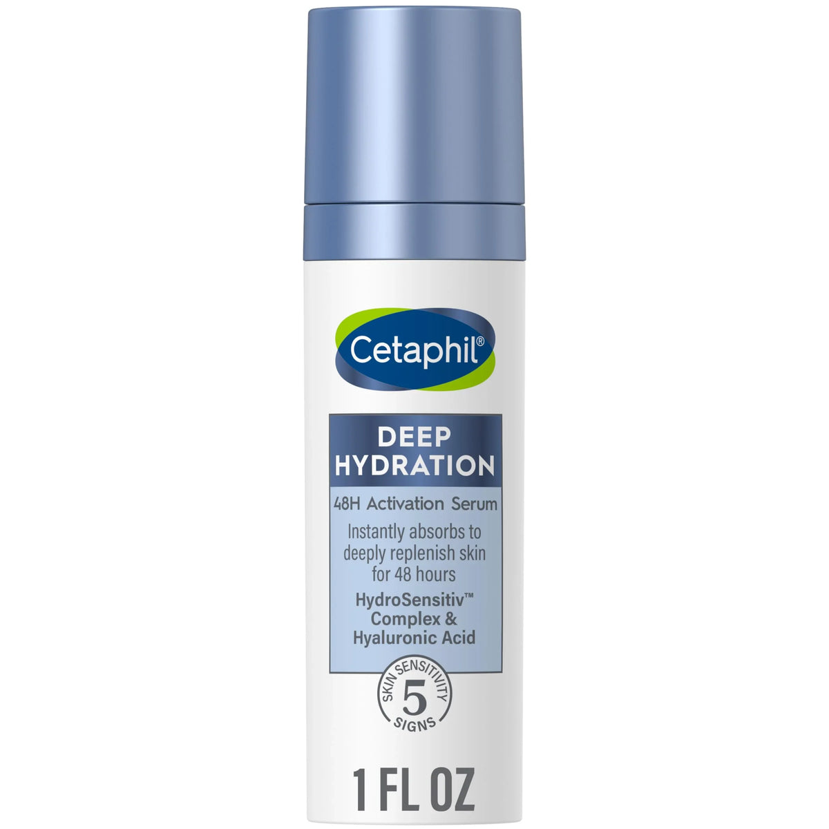 Cetaphil Deep Hydration Fragrance Free 48 Hour Activation Serum, 1 Fl Oz, 48Hr Dry Skin Face Moisturizer For Sensitive Skin, With Hyaluronic Acid, Vitamin  & , Dermatologist Recommended
