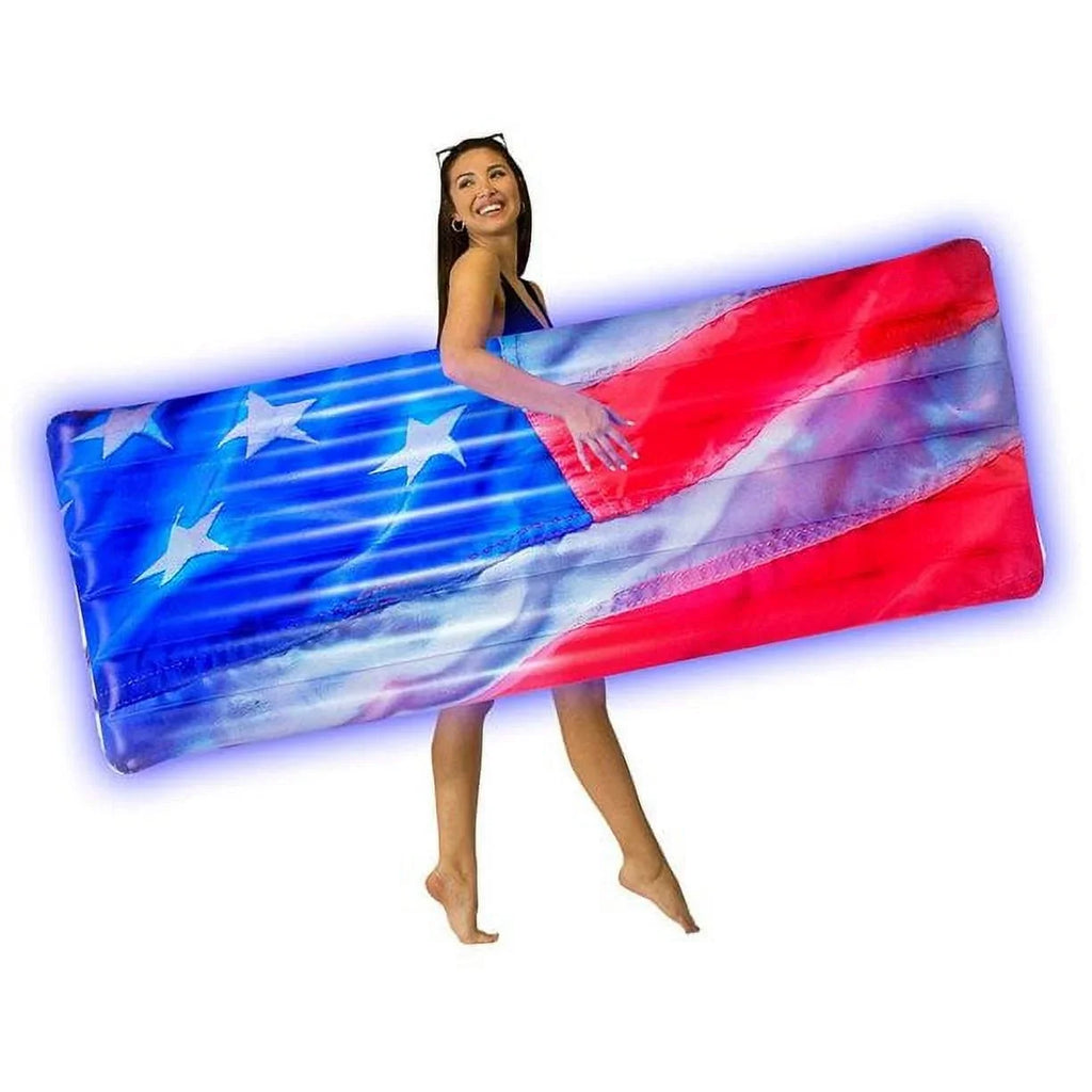 PoolCandy  Stars & Stripes  Light-Up Pool Raft