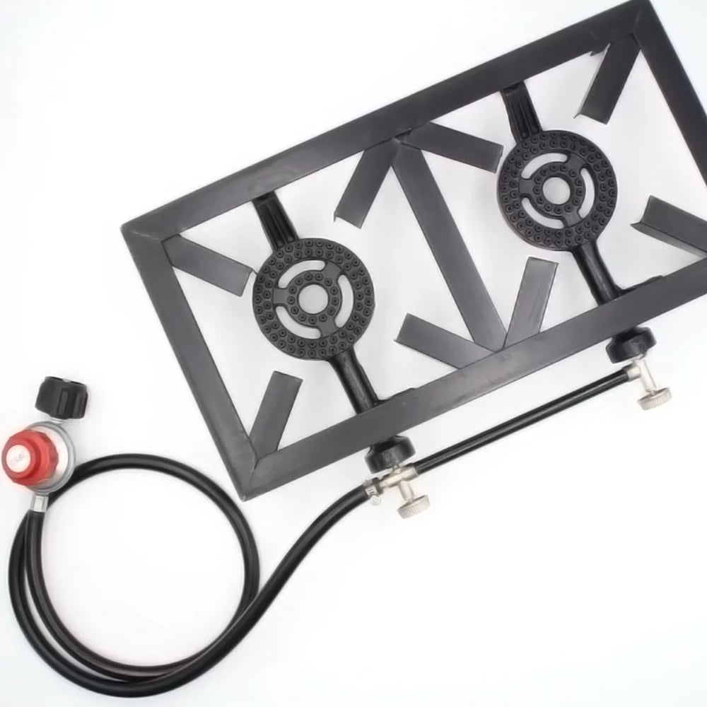 Lixada Propane Gas Cast Iron Stove Double Size for Patio  Camping Cooking Standard
