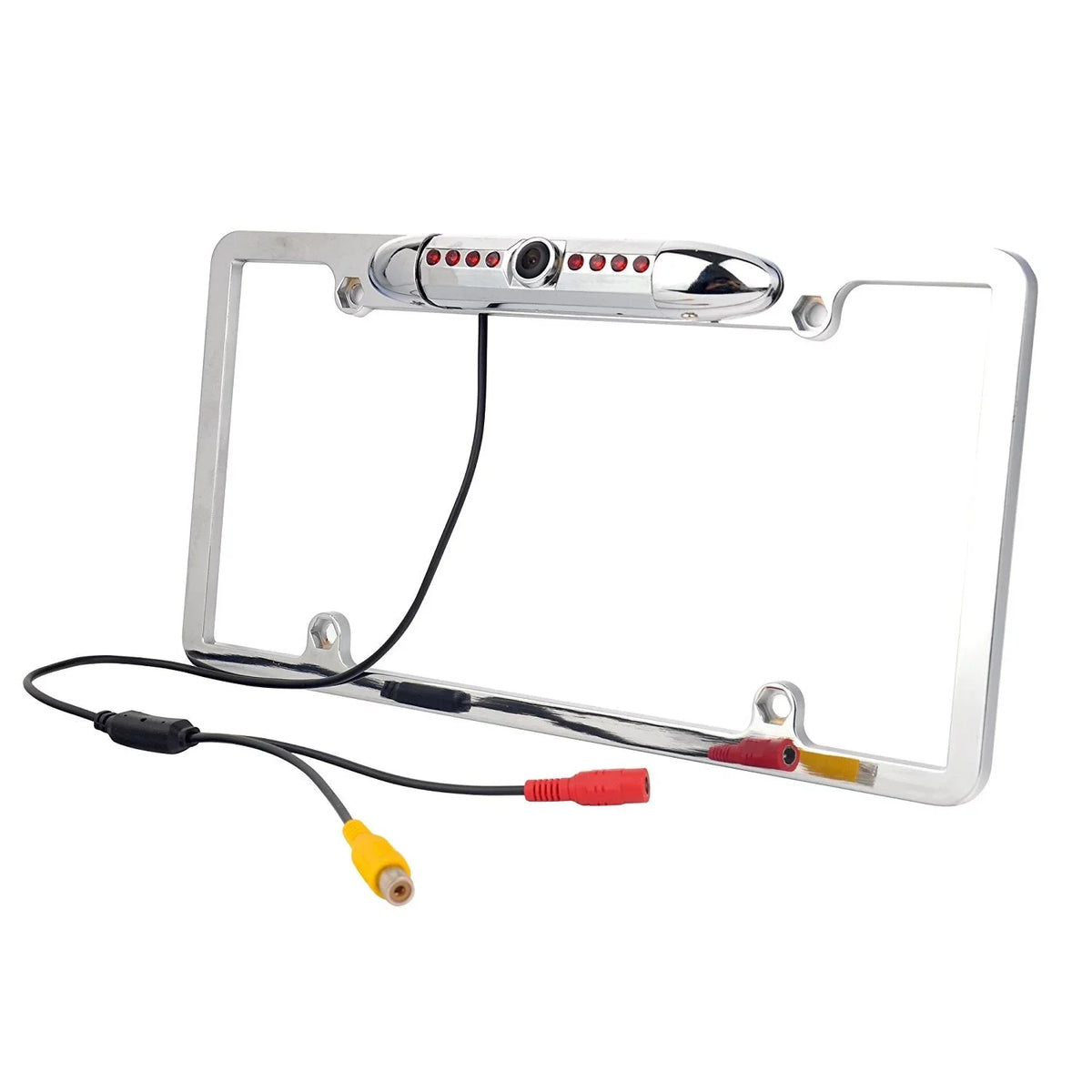 Universal Slim Chrome License Plate  Camera with Wide Viewing Angle