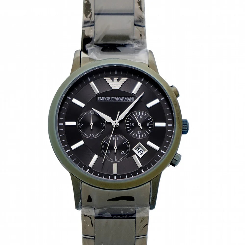 Emporio Armani Renato Chronograph Grey Dial Stainless Steel Bracelet Men's Watch