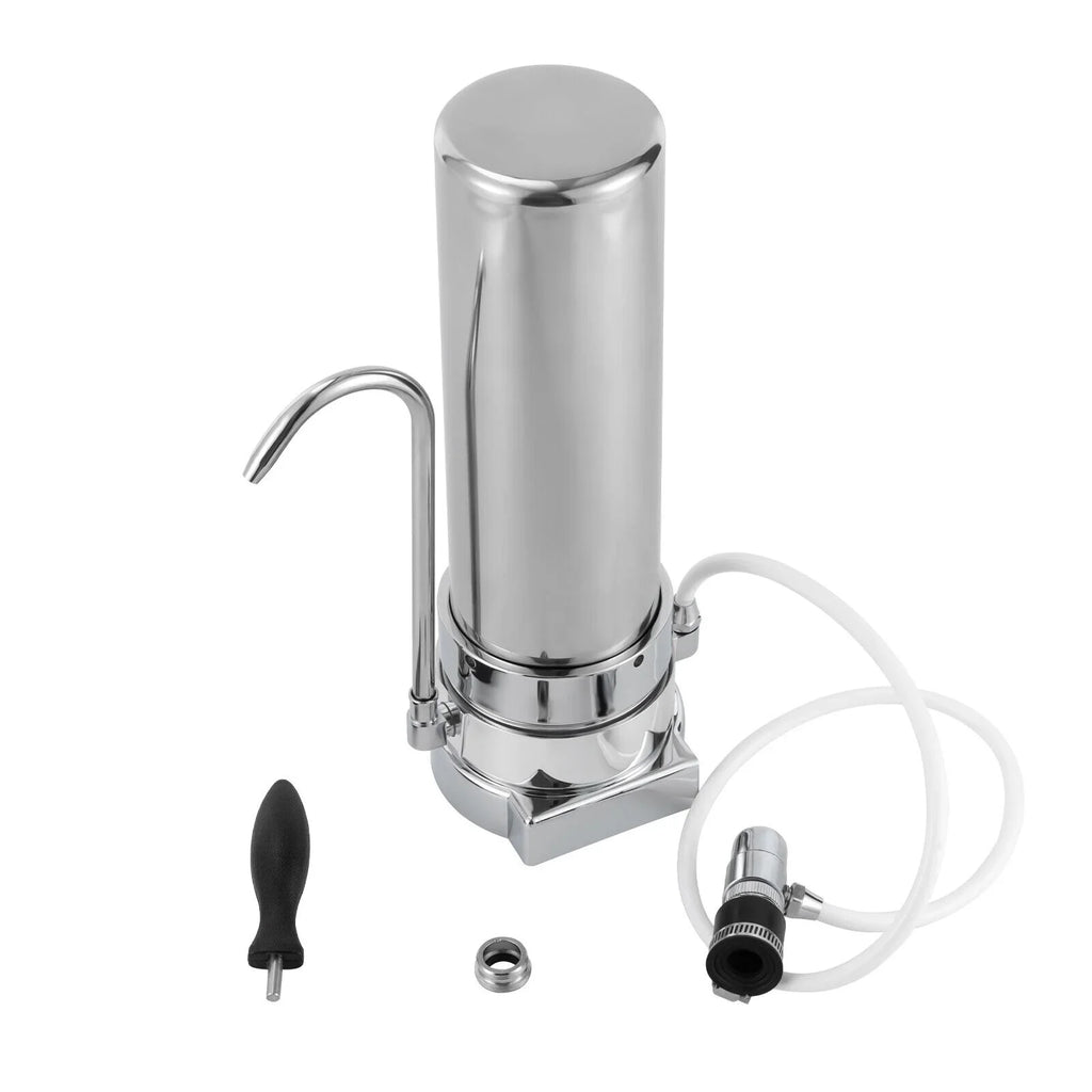 Countertop Filter Tap Water Filtration Filter Sink Drinking System Stainless Silver