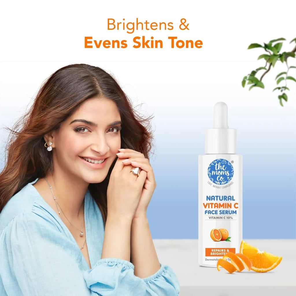 The Moms Co. Natural Advanced Face Serum With Vitamin  For  Naturally Brighter And Even Toned Skin  20 Percent Vitamin   20 Ml