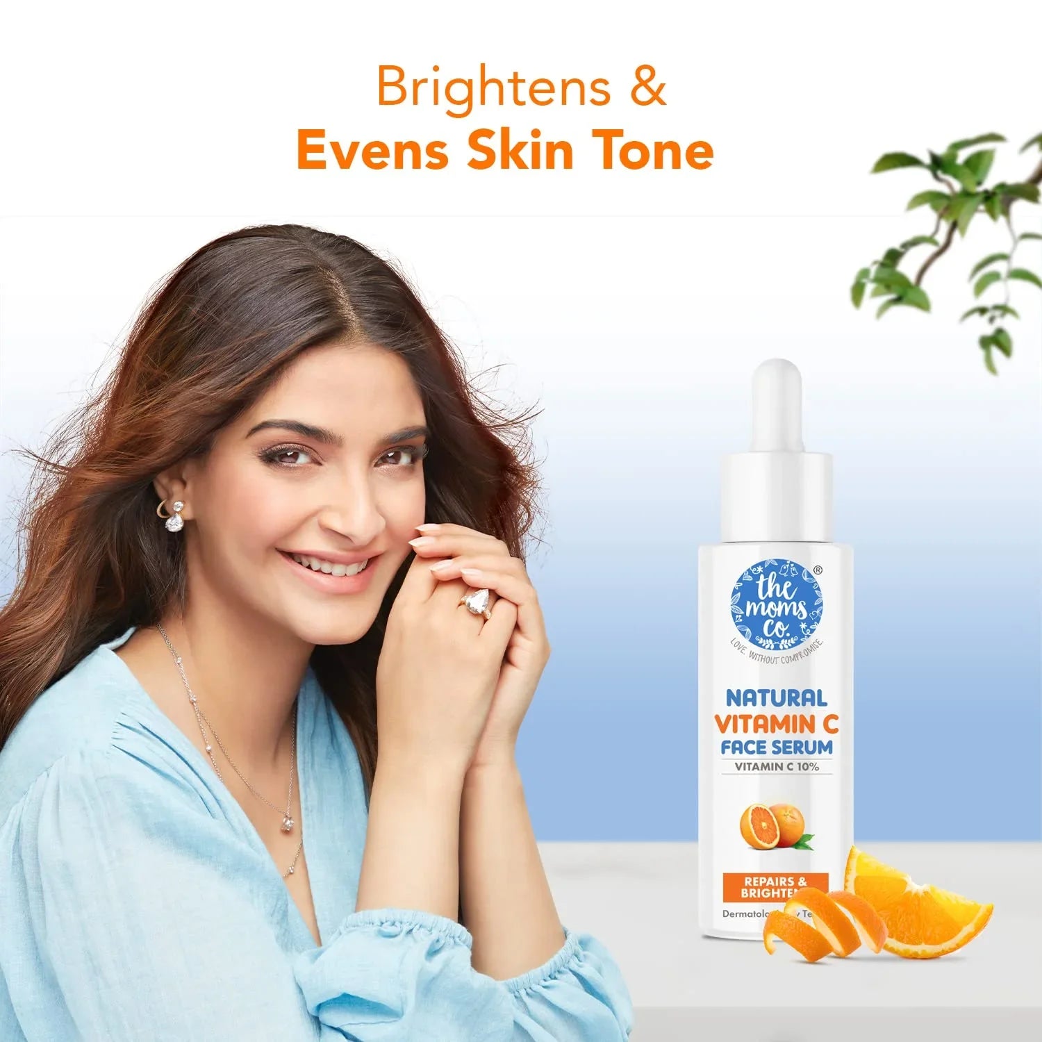 The Moms Co. Natural Advanced Face Serum With Vitamin  For  Naturally Brighter And Even Toned Skin  20 Percent Vitamin   20 Ml