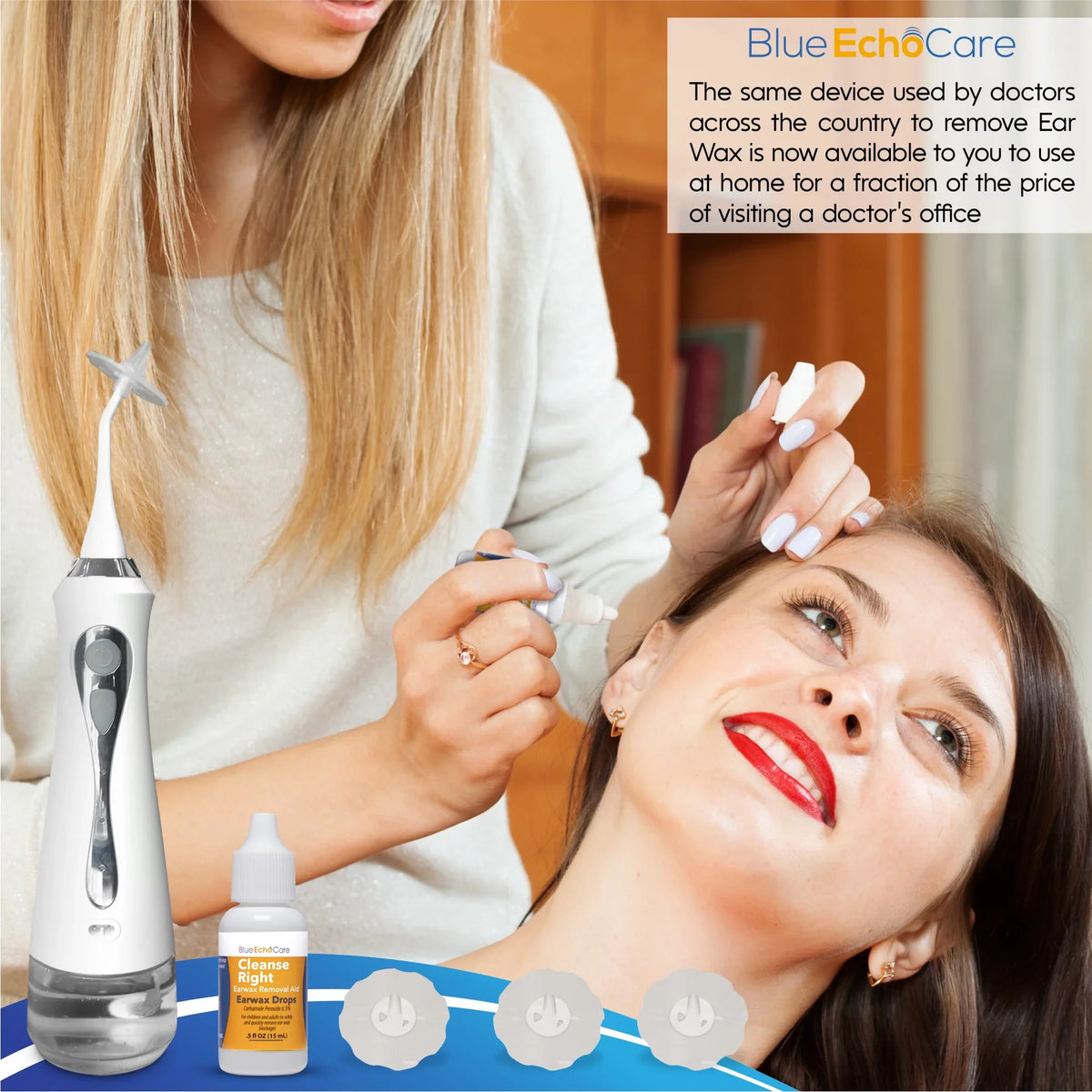 Cleanse Right - Electronic Ear Wax Remover- Includes   Ear Drops, 3   ,   , ear cleaner system, device, ear wax removal tool kit
