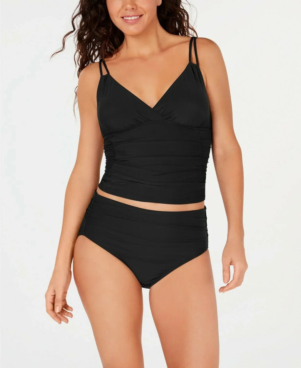 Calvin Klein  Ruched Tankini Swim Top,  -Small