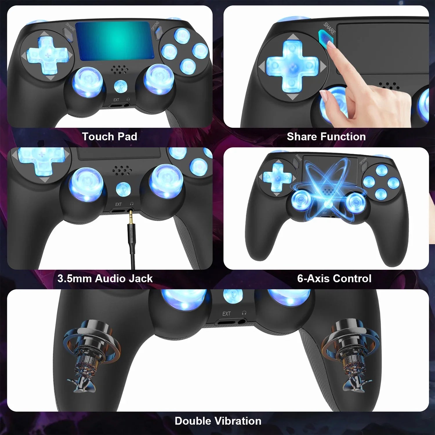Wireless Controller Game Joystick Controller for / Slim/Pro,Compatible with  Console-Black