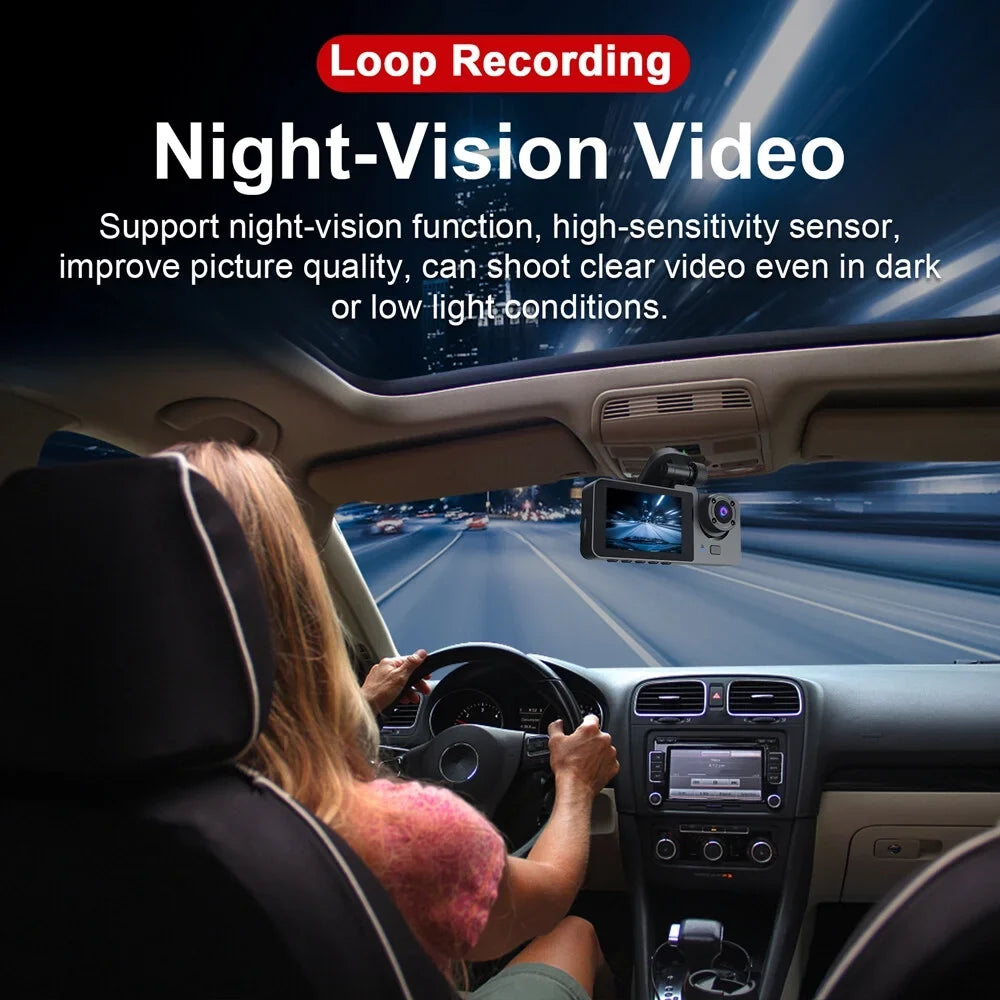 Nebublu Dash Camera,1080P  Dash 2 Inch Screen Camera Inside Rear Motion One-Key Lock Inside Rear Camera Inch Screen Dashcam Dash Camera Rear Camera 2 Camera 2 Inch Loop Motion One-Key