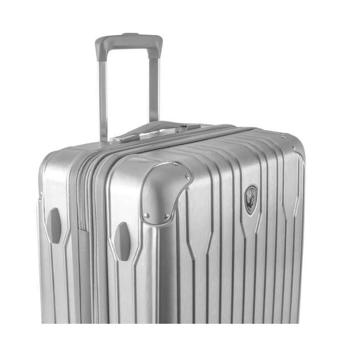 Heys Xtrak 21-Inch Lightweight,  Combination Lock, Expandable, Telescopic Handle System Carry-On Luggage with Spinner Wheels Silver