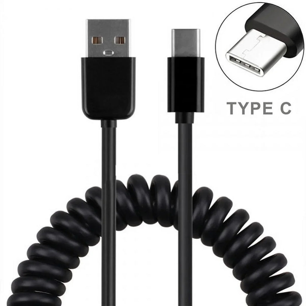 Type- Coiled  Cable w 3-Port  42W Quick Car Charger  for Samsung Galaxy Note 10 Plus Fold    A10e - Sonim   - Sony Xperia 5 10 Plus 1 - Xiaomi Redmi Note 7, Mi Mix 2 9T