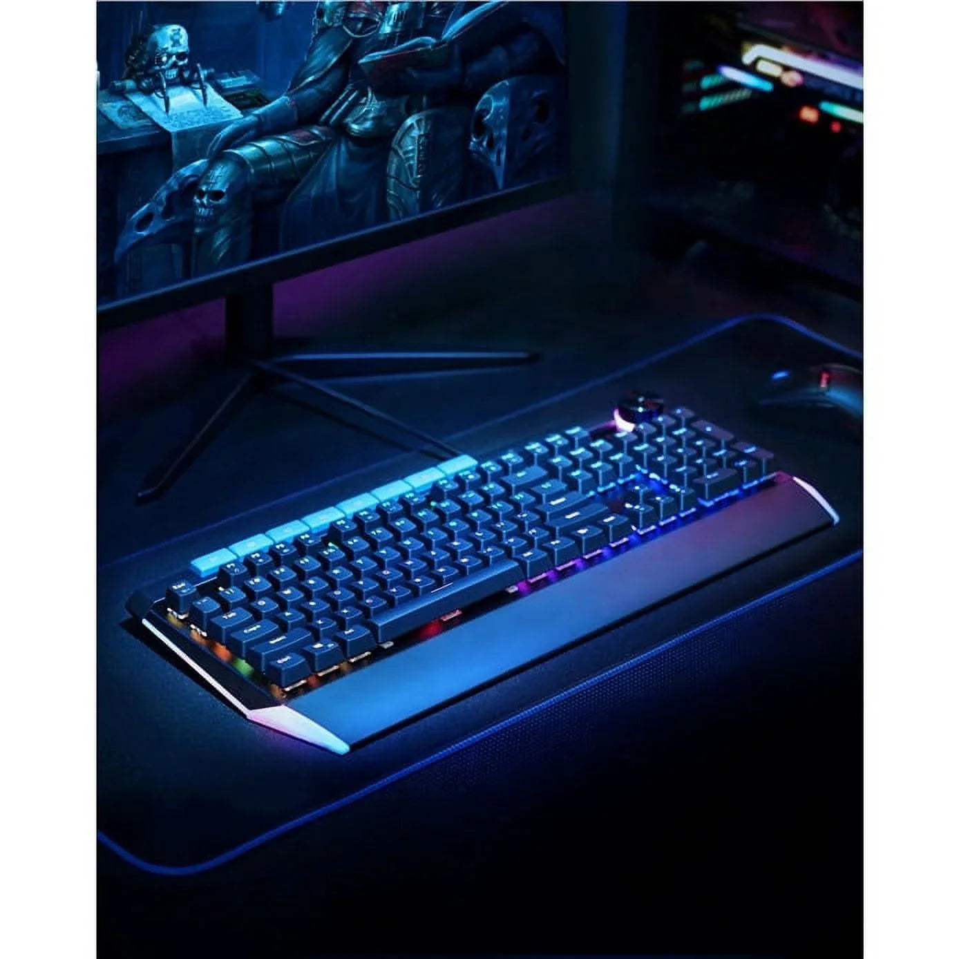 Mechanical Keyboard Blue Switches 104key with Volume Control Button
