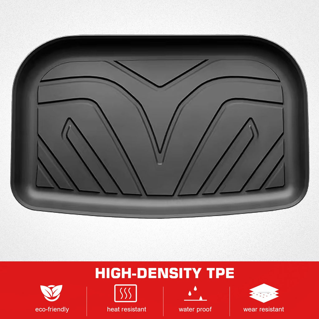 Ikon Motorsports 3D  Floor Mats + Trunk Mat Compatible with 2020-2023 Tesla Model , All Weather Floor Liners, Front & 2nd Row Full Set Custom Protection Heavy Duty Rear Tray Cargo Mats, Black