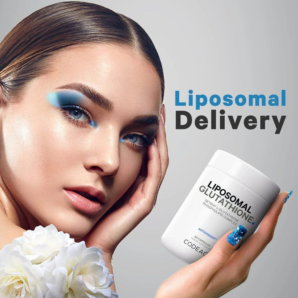 Codeage Liposomal Glutathione, Setria®  Glutathione Capsules, Phospholipid Complex, Vegan, Non-, 60 ct