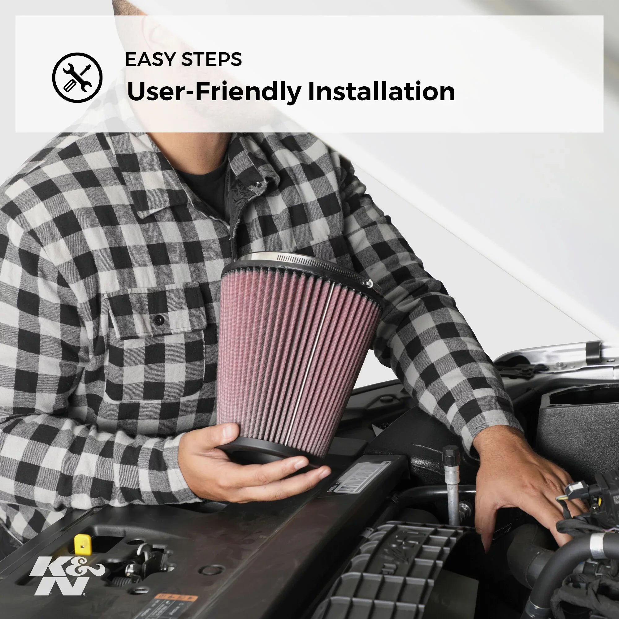 & Universal Clamp-On Air Filter: High Performance, Premium, Washable, Replacement Engine Filter: Flange Diameter: 5 In, Filter Height: 6.5 In, Flange Length: 1 In, Shape: Round Tapered, -1037