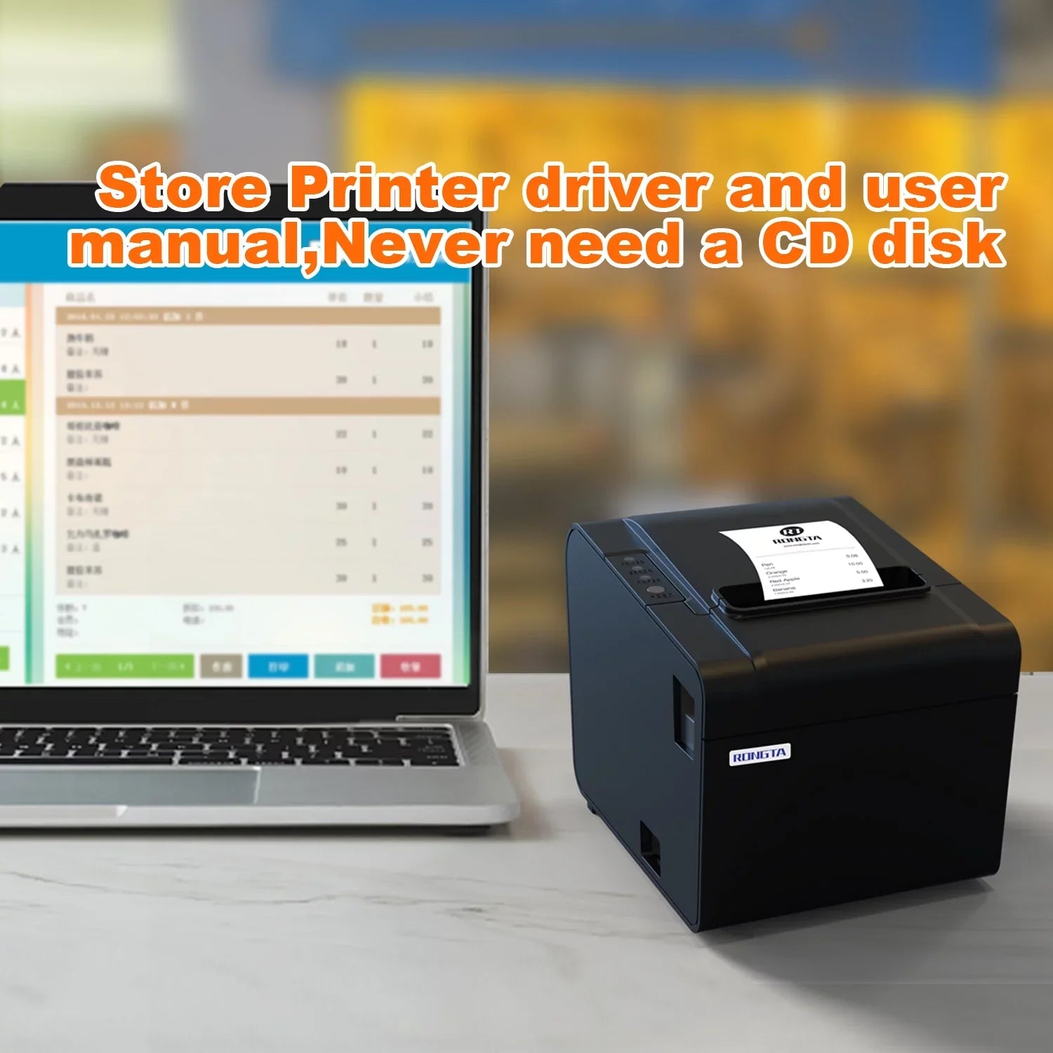 Printer, 80mm  Thermal Receipt Printer, Restaurant Kitchen Printer with Auto Cutter Support Cash Drawer, Serial Ethernet Interface Optional for Windows/Mac/Linux ()