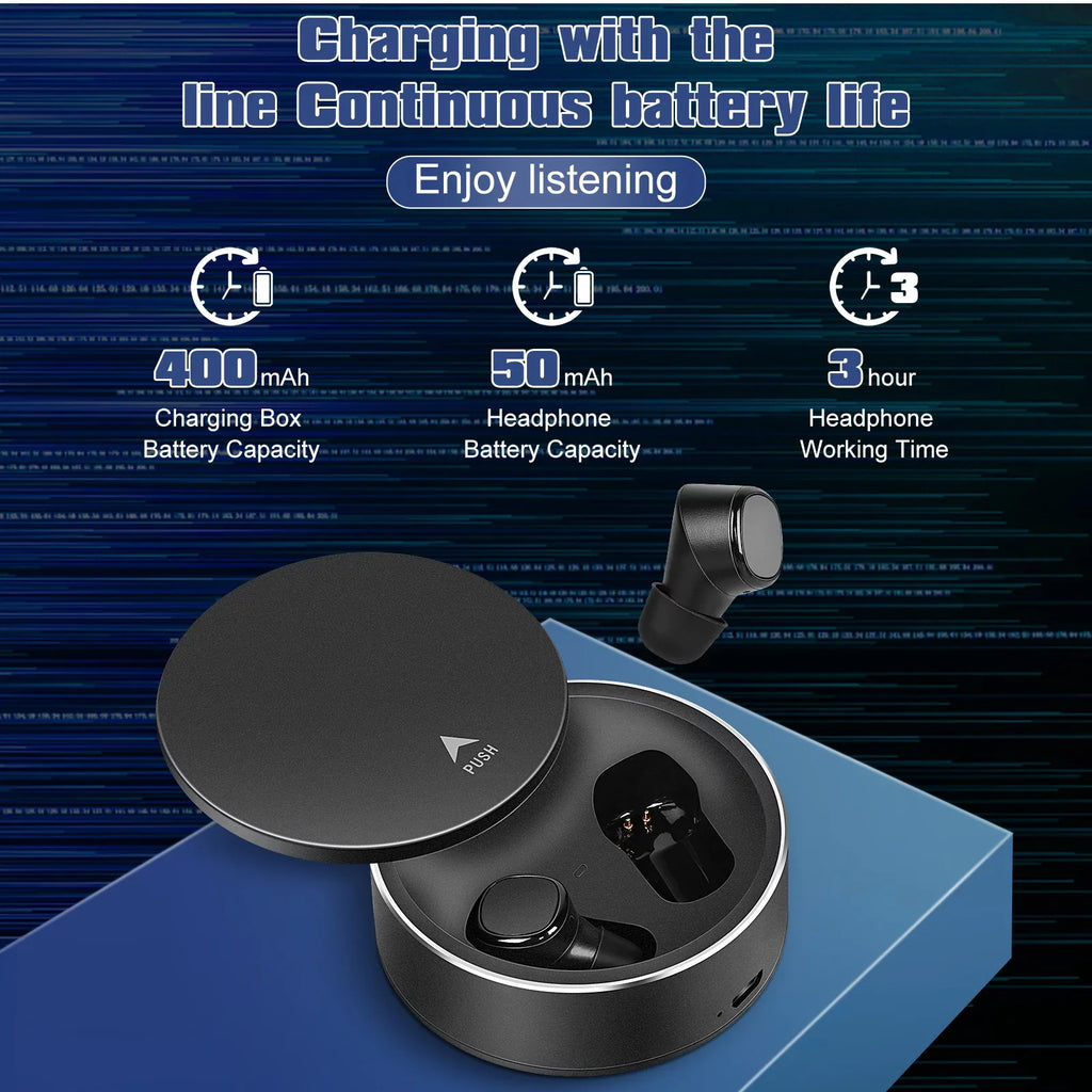 UrbanX  Sports True Wireless Earbuds 5.0  Waterproof Touch Control Earbuds with Mic Earphones in-Ear Deep Bass Built-in Mic Bluetooth Headphones For Sony Xperia  Compact - Black