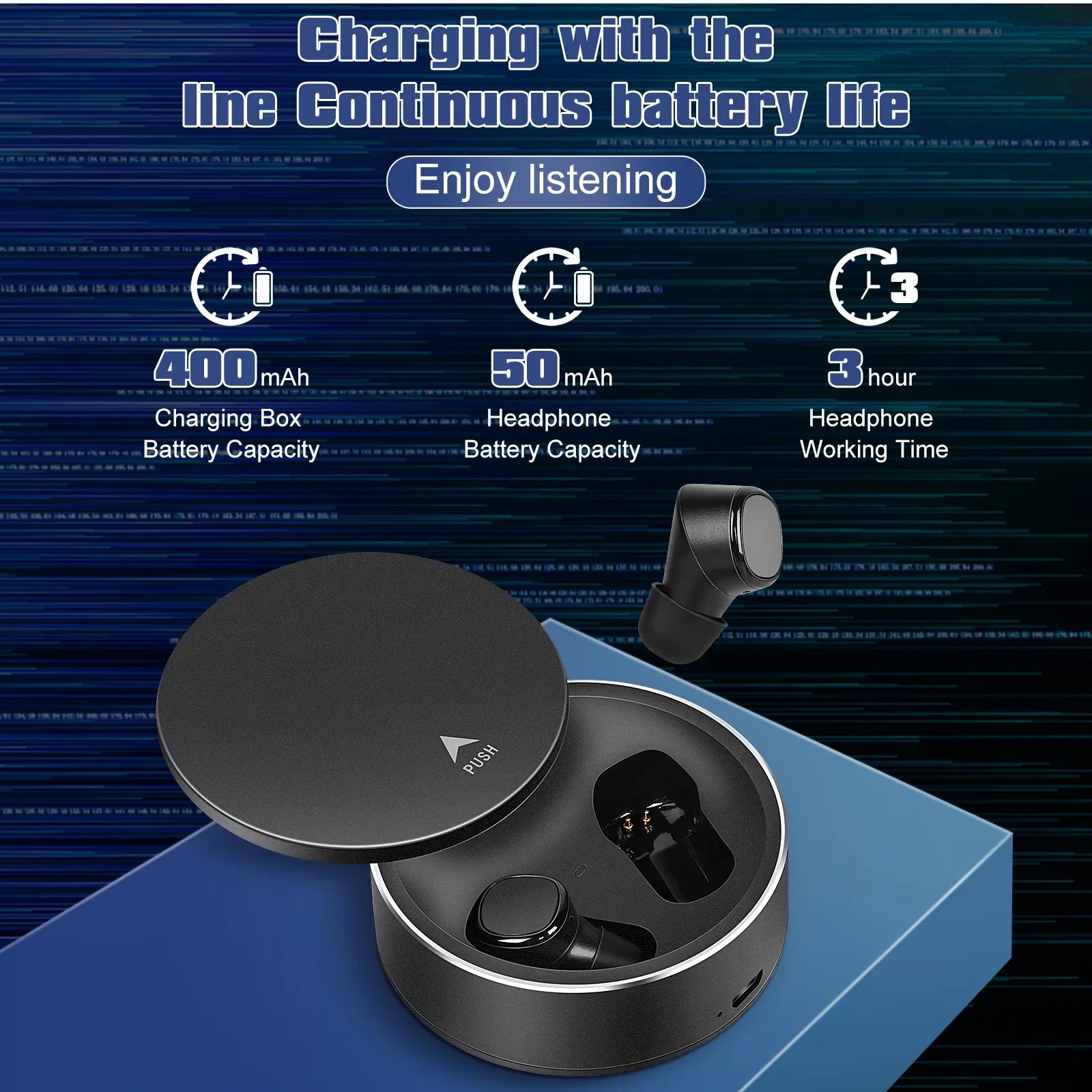 UrbanX  Sports True Wireless Earbuds 5.0  Waterproof Touch Control Earbuds with Mic Earphones in-Ear Deep Bass Built-in Mic Bluetooth Headphones For Sony Xperia  Compact - Black