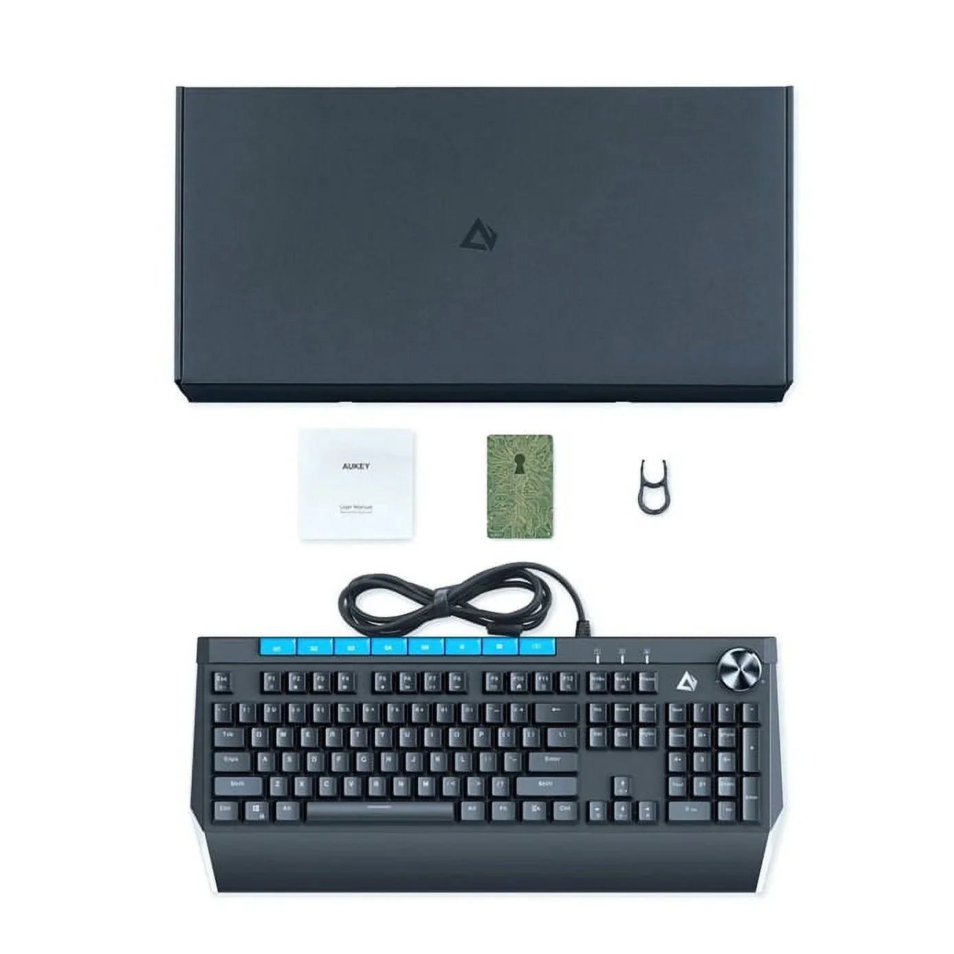 Mechanical Keyboard Blue Switches 104key with Volume Control Button