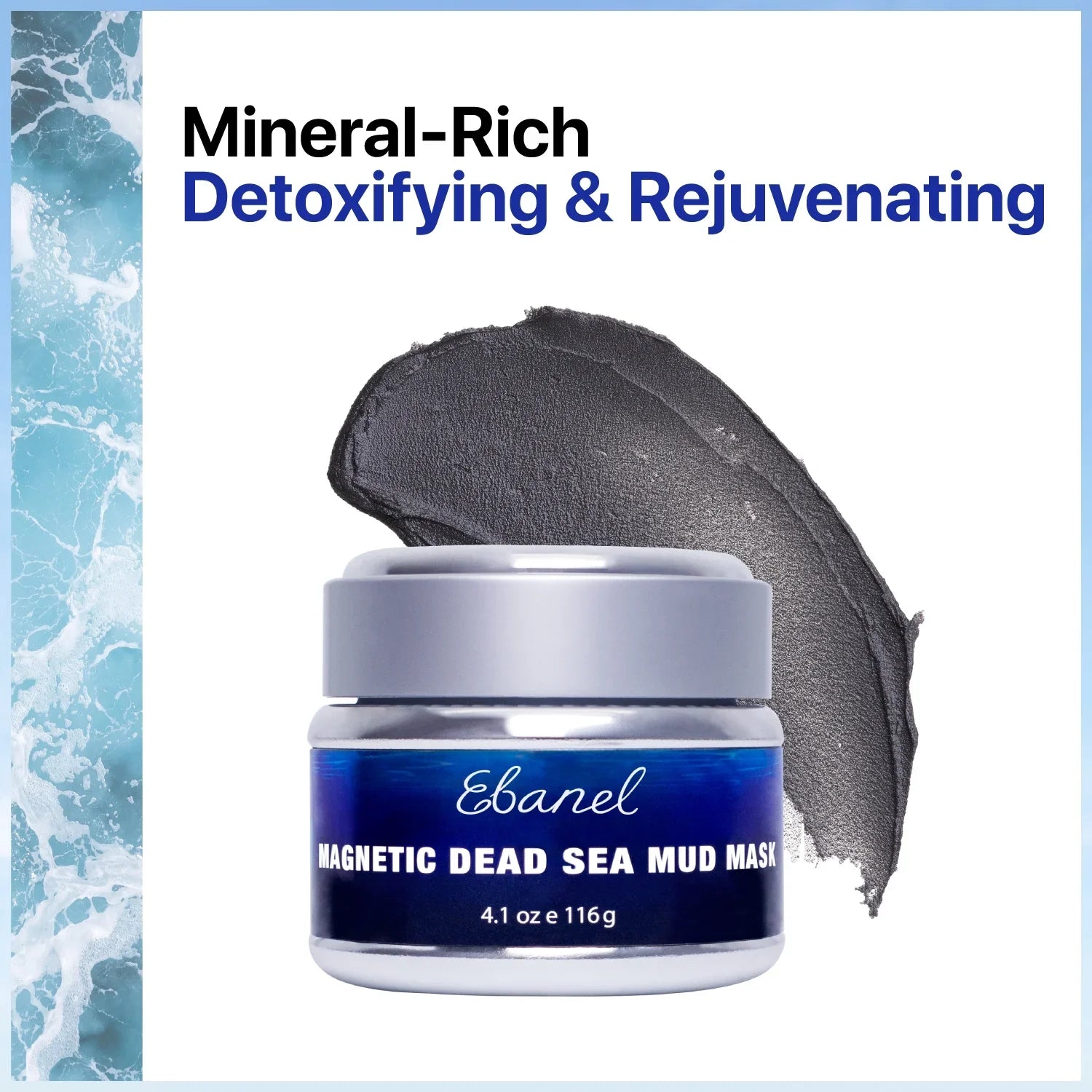 Ebanel Magnetic Dead Sea Mud Mask for Face, 4.1oz Deep Pore Cleansing Moisturizing Face Mask