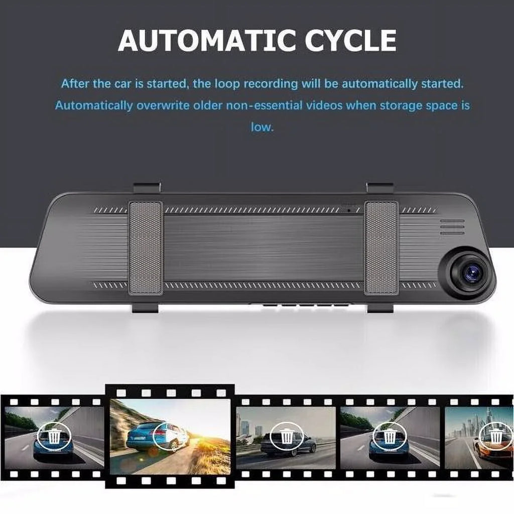 Teledu 1080P Rearview Mirror Car  Dual Dash Cam Camera Front Rear  Video Recorder