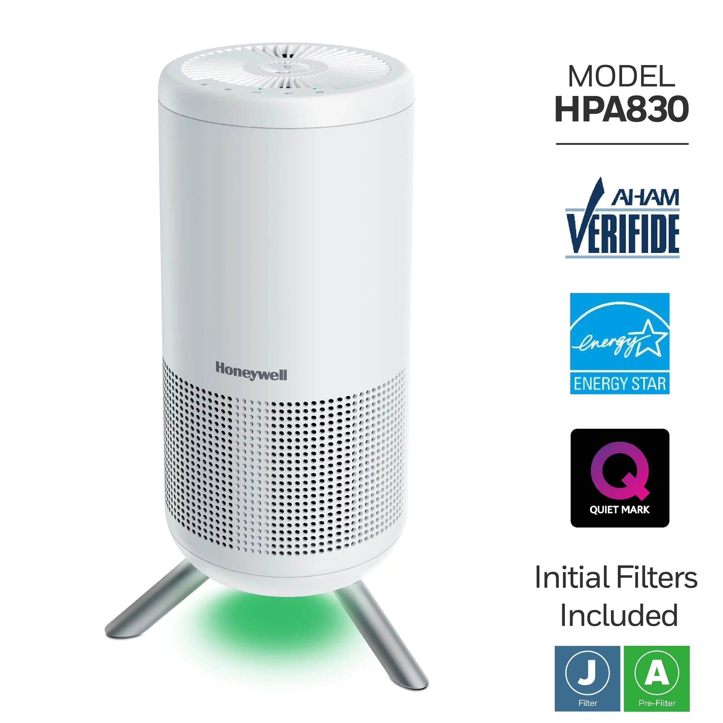 Honeywell Designer Series  Air Purifier Tower, 190 sq ft, White,