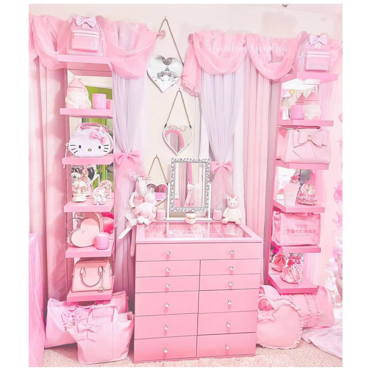 Impressions Vanity Hello Kitty Cute Tri Tone  Makeup Mirror, Lighted Vanity Mirror with Lights and 3X Magnification, 360 Degree Swivel Mirror with Touch and Iron Quality Frame (White)