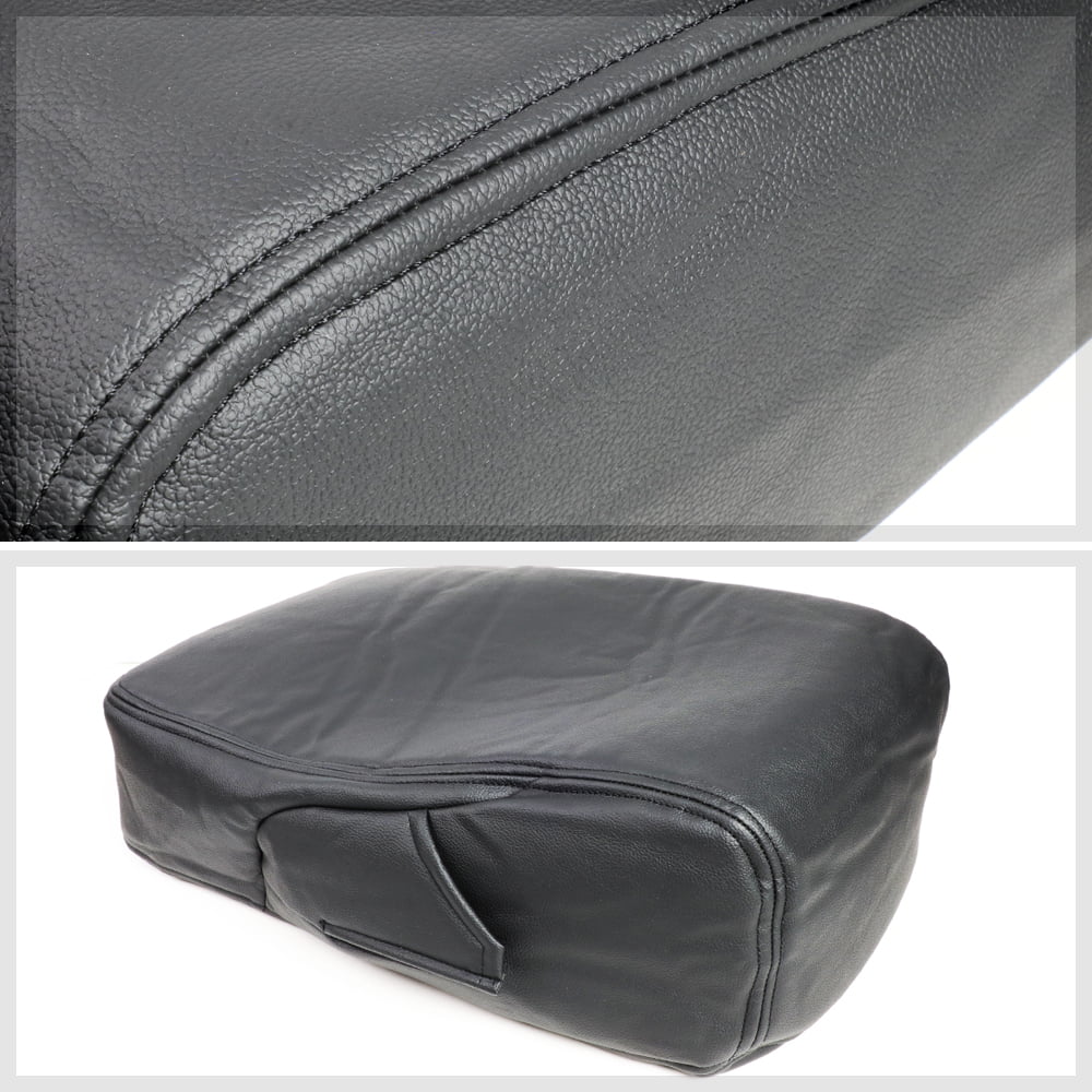 Black Center Console Arm Rest Lid Leather Cover Kit for 07-14 Silverado/Sierra Fits select: 2007-2014  , 2007-2014
