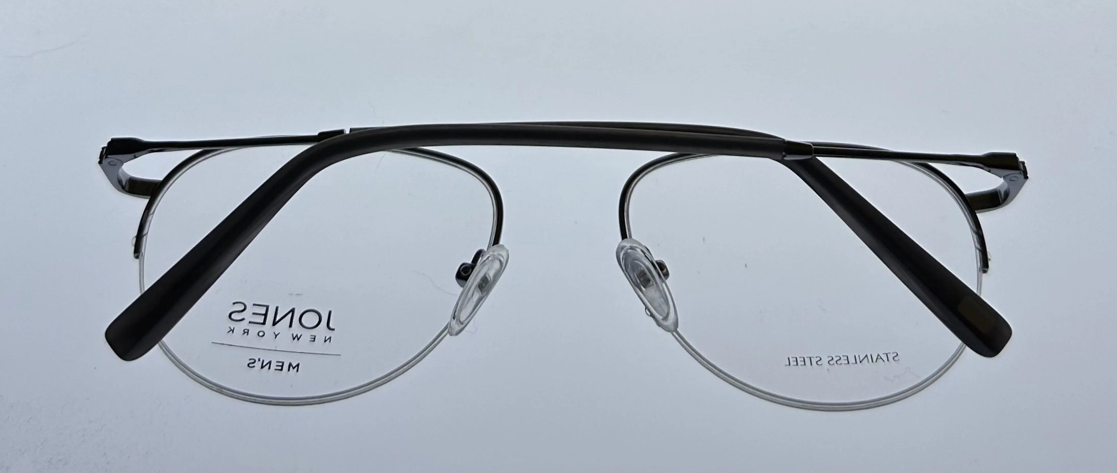 Jones New York Mens Gunmetal Rimless Metal Eyewear Aviator Frame. . 53mm