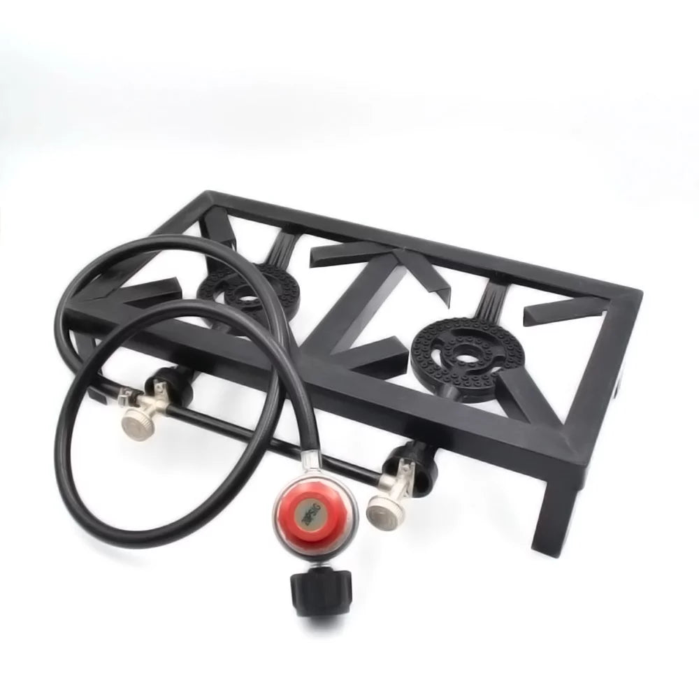 Lixada Propane Gas Cast Iron Stove Double Size for Patio  Camping Cooking Standard