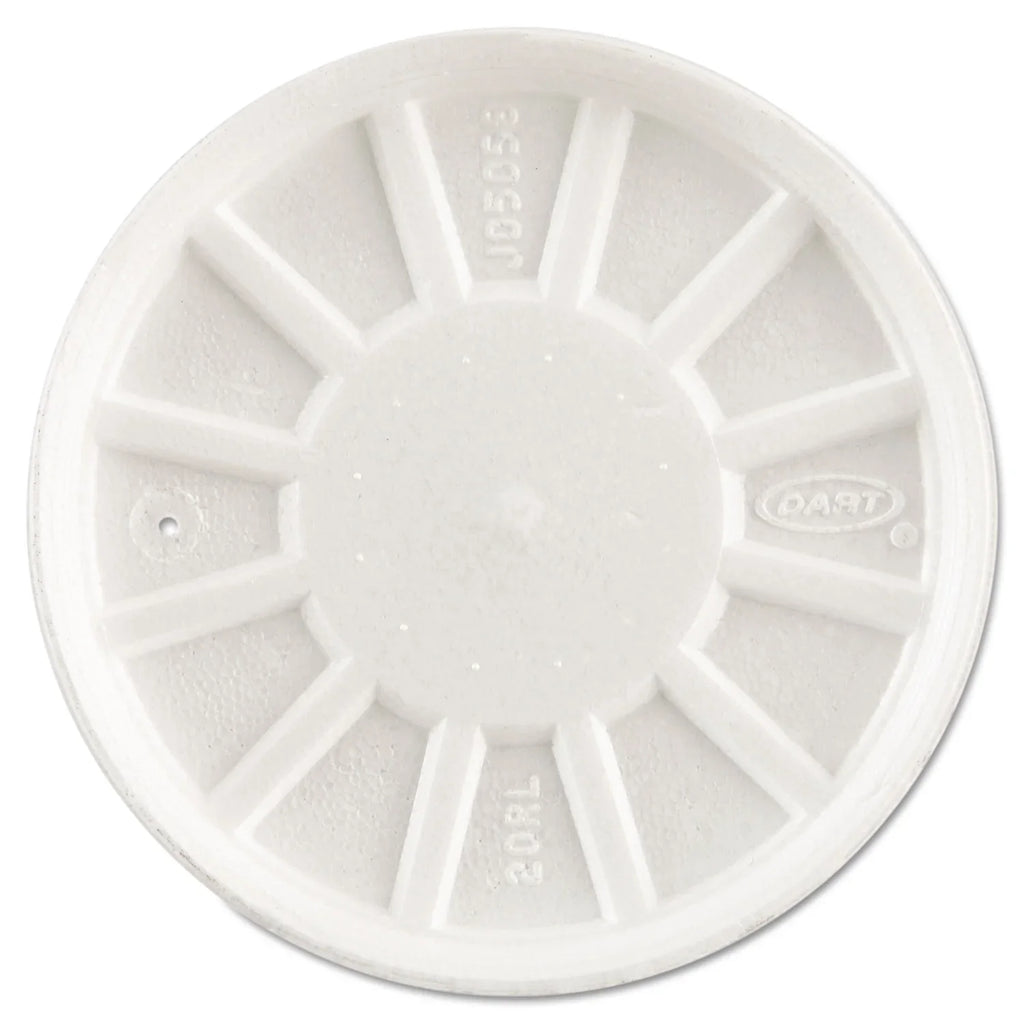 Dart  Vented Foam Lids Fits 6 to 32 oz Cups, White - Case of 5