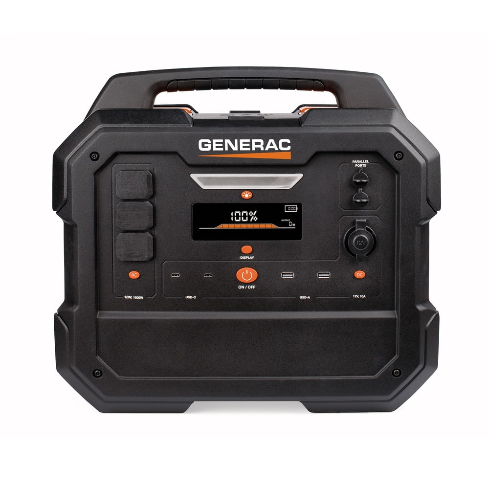 Generac 8026 Power Station 1600/3200W 2106Wh Battery Powered Portable Generator - Solar Panel Charging Compatible