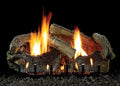 30" Stacked Aged Oak Logset with  Vented Slope Glaze Burner,