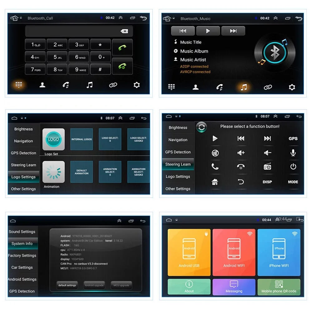 Jahy2Tech 10 Inch On-Board Android 9.1  Wifi Dual Din Touch Screen Player Navigation