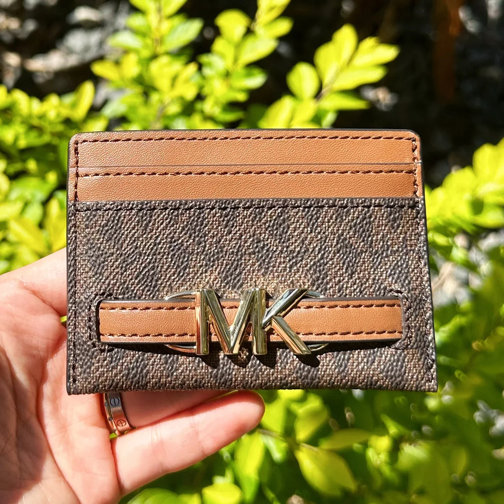 Michael Kors Reed Large Card Holder Wallet Brown  Signature Logo