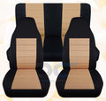 '-Designshields Compatible with 2003-2006 Jeep Wrangler  Two Tone Seat Covers:Black and Tan - Full Set Front&Rear