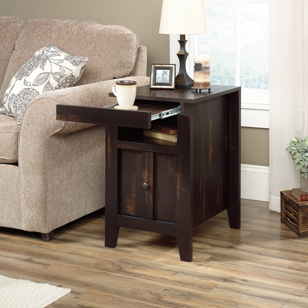 Sauder Dakota Pass End Table, Char Pine Finish