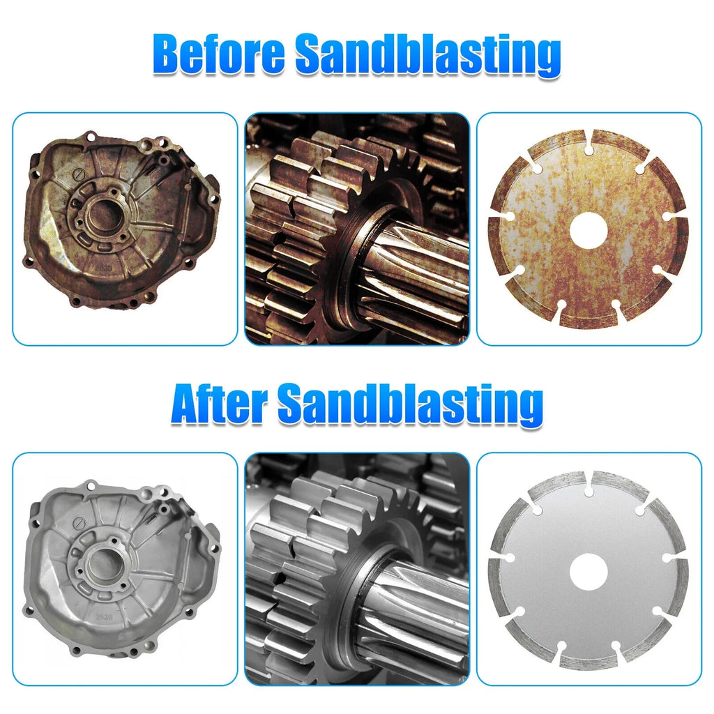 Sandblaster Air Kit Abrasive Sandblasting Gun Sand Blaster with 4 Ceramic Nozzle