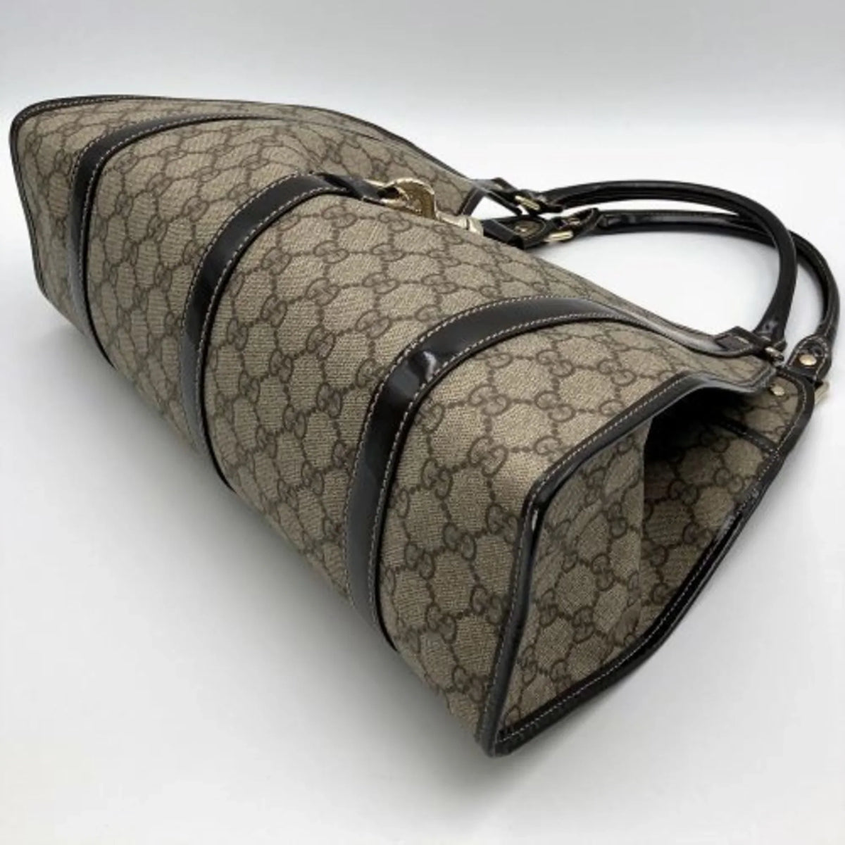 Pre-Owned   Pattern Shoulder Bag Hobo Supreme Beige Brown Ladies Fashion 203049 (Good)