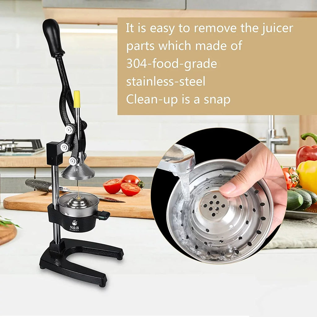 Professional Commercial Grade Hand Juicer, Manual Citrus Press Orange Squeezer, Grey