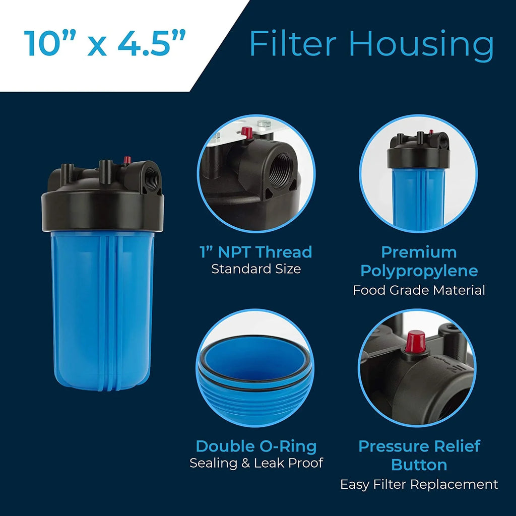 Water Filter Housing 10X4.5/10 Inch /   4.5" / 10  / 150469, 1"