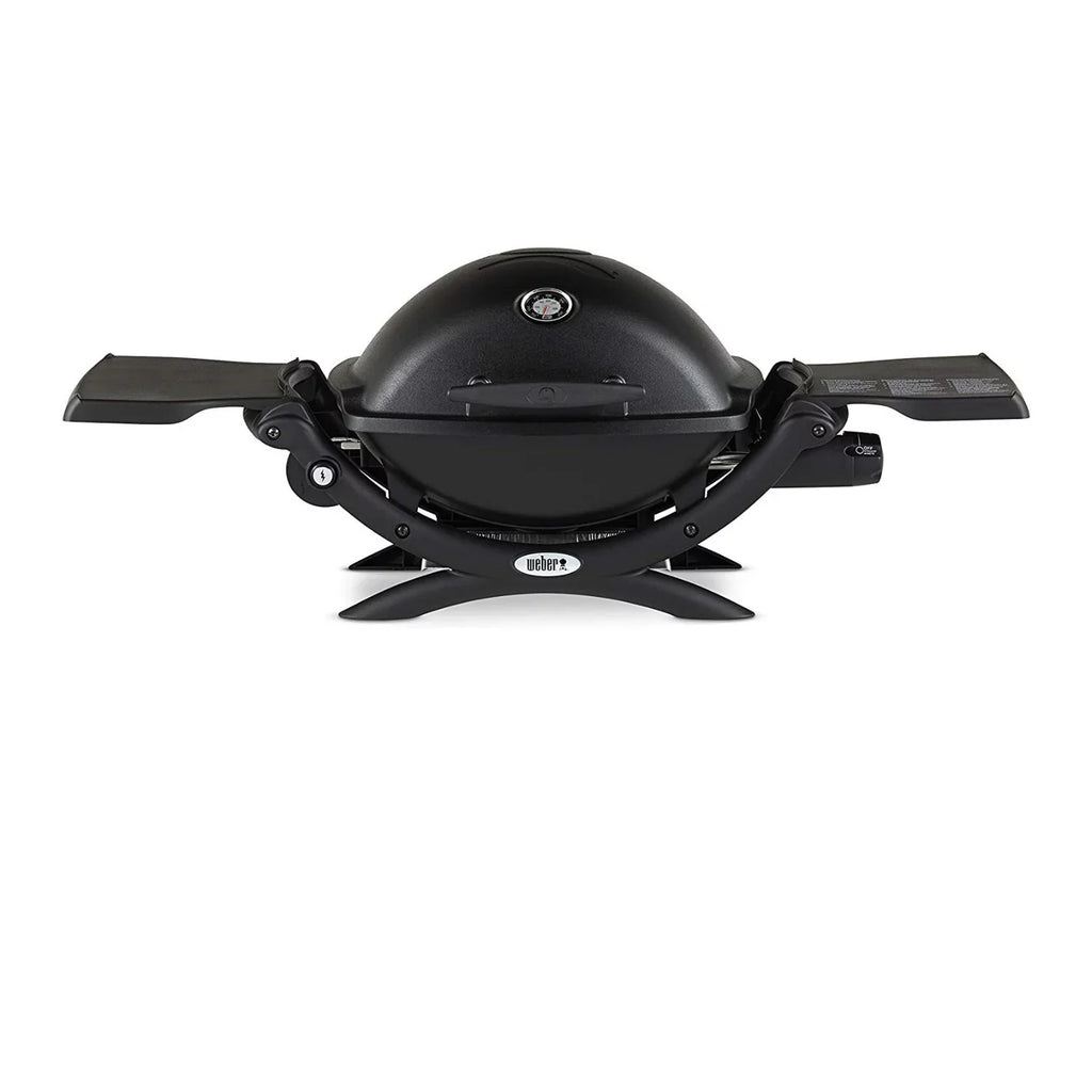 Weber  Liquid Propane Grill (Black) with Portable Cart, Adapter Hose Bundle