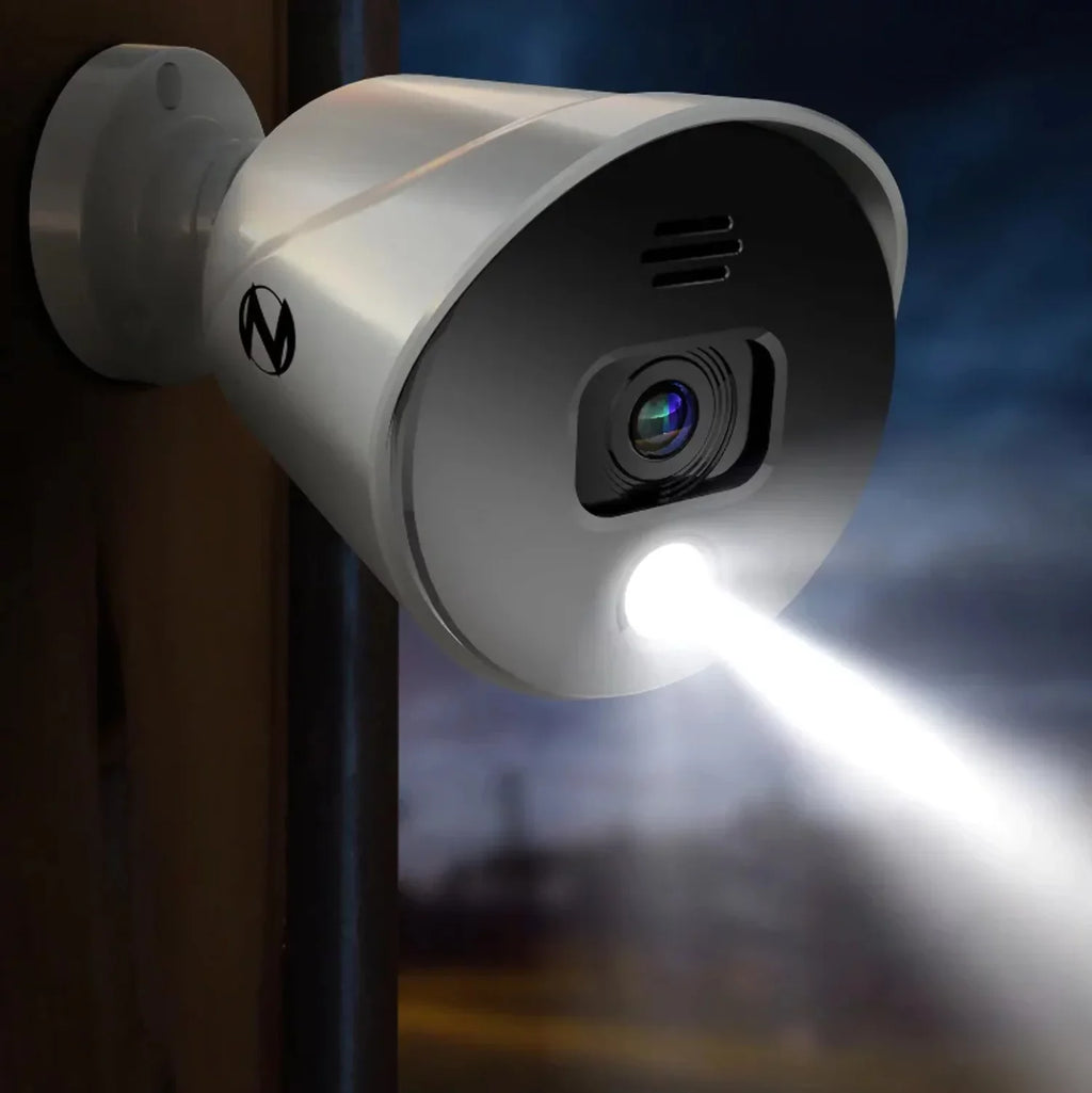 Restored Premium Night Owl Add On Wired 1080p Spotlight Cameras with Audio Alerts and Sirens - 2 Pack - White (Refurbished)