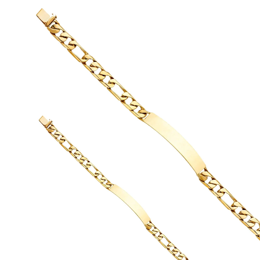14k Yellow Gold Figaro Link  Bracelet - 8" | Elegant 14KY Gold Chain Bracelets for Men and Women | Weight 17.4 | Men’s Jewelry for Gift