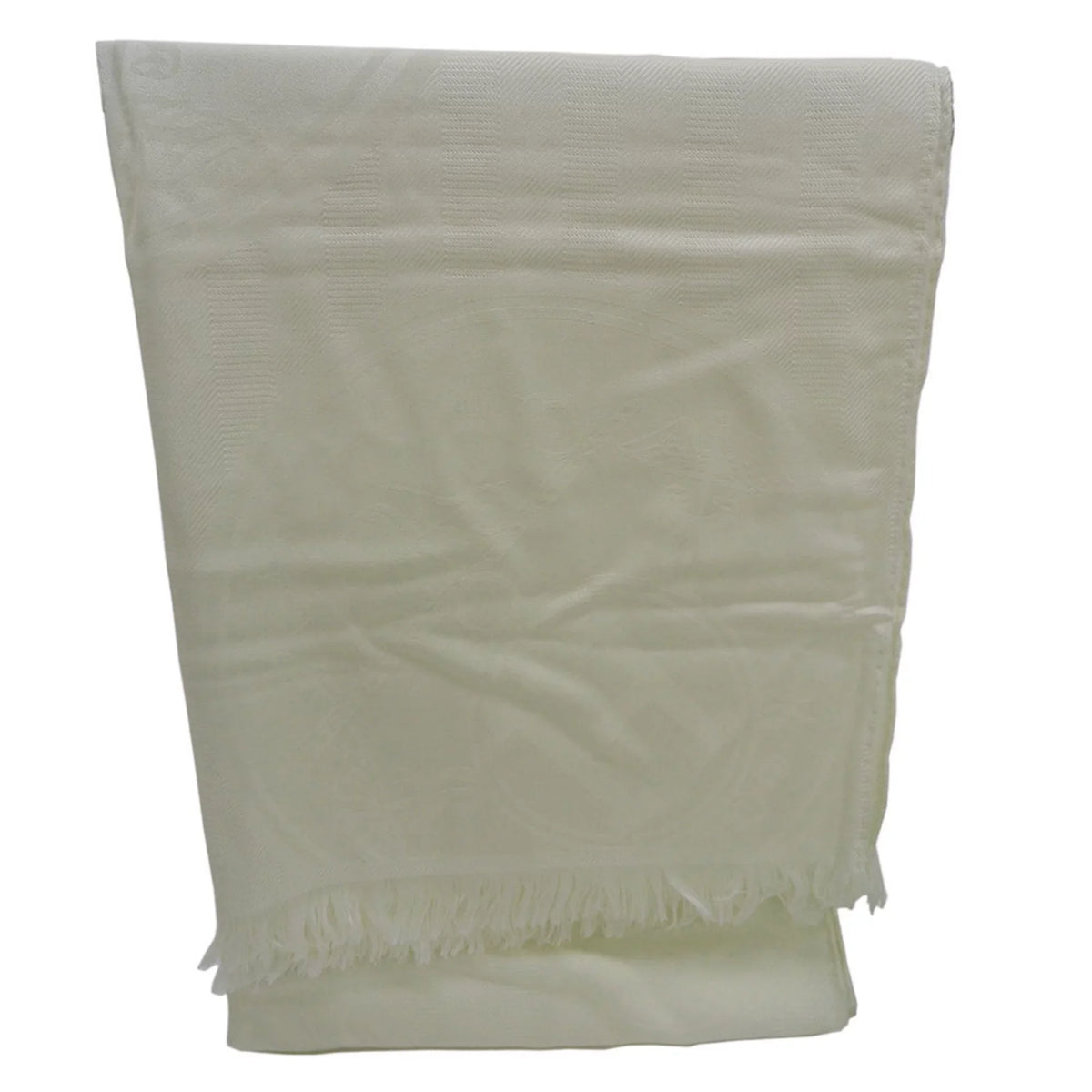 Pre-Owned Hermes  New Libris Stole Yvoire White  Women's (Like New)
