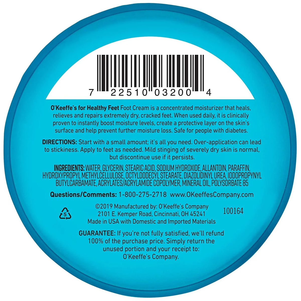 'Keeffe's Healthy Feet Foot Cream, 3.2 ounce Jar