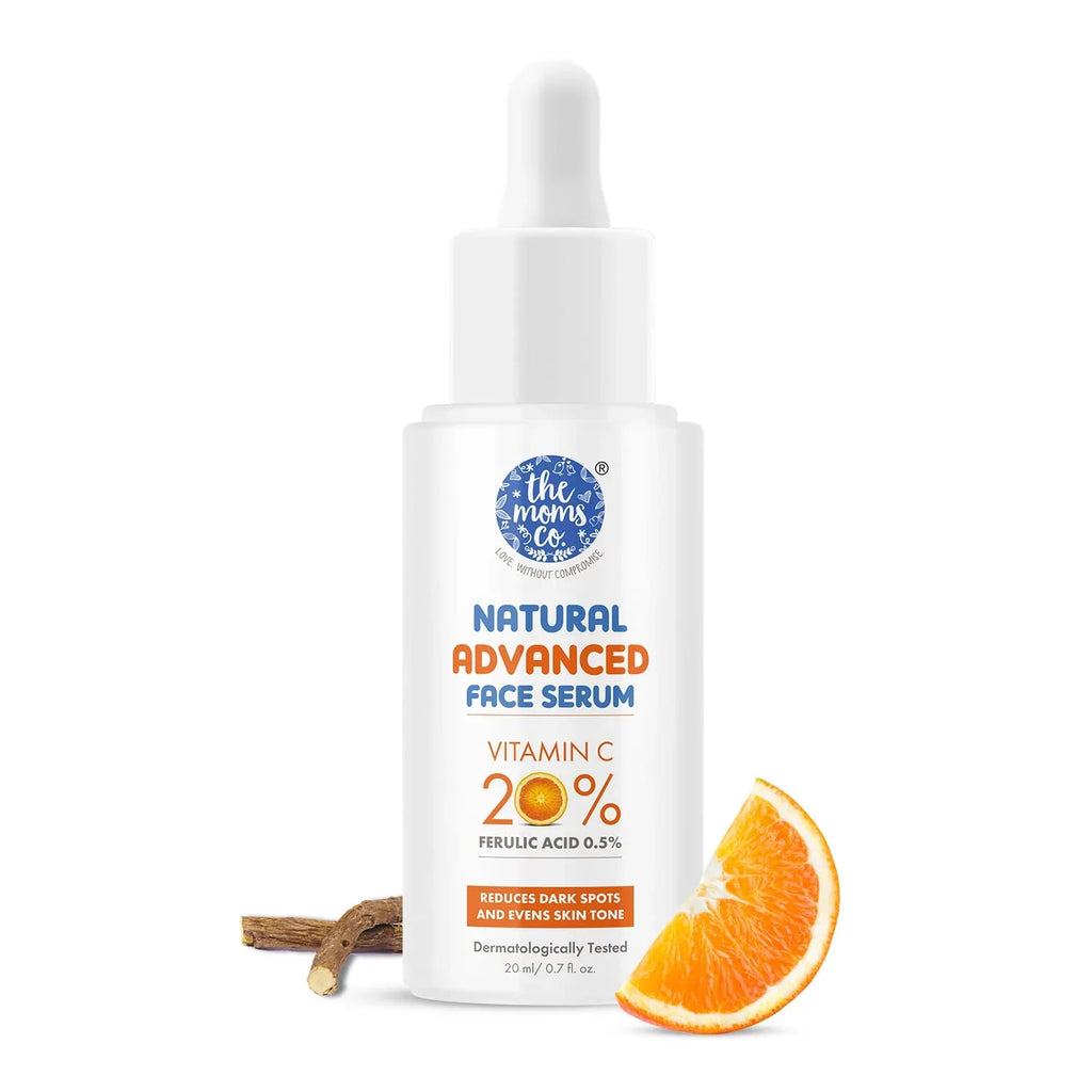 The Moms Co. Natural Advanced Face Serum With Vitamin  For  Naturally Brighter And Even Toned Skin  20 Percent Vitamin   20 Ml
